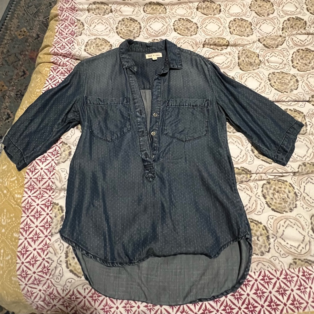 Women's Denim Button-Down Top